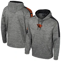 Men's Colosseum Heather Gray Oregon State Beavers Dozer Pullover Hoodie