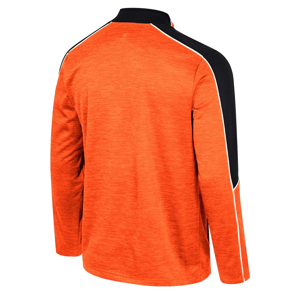 Veste à demi-glissière chinée Colosseum Orange Oregon State Beavers pour homme