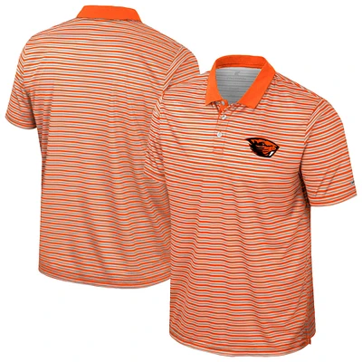 Polo rayé orange Colosseum pour homme des Oregon State Beavers