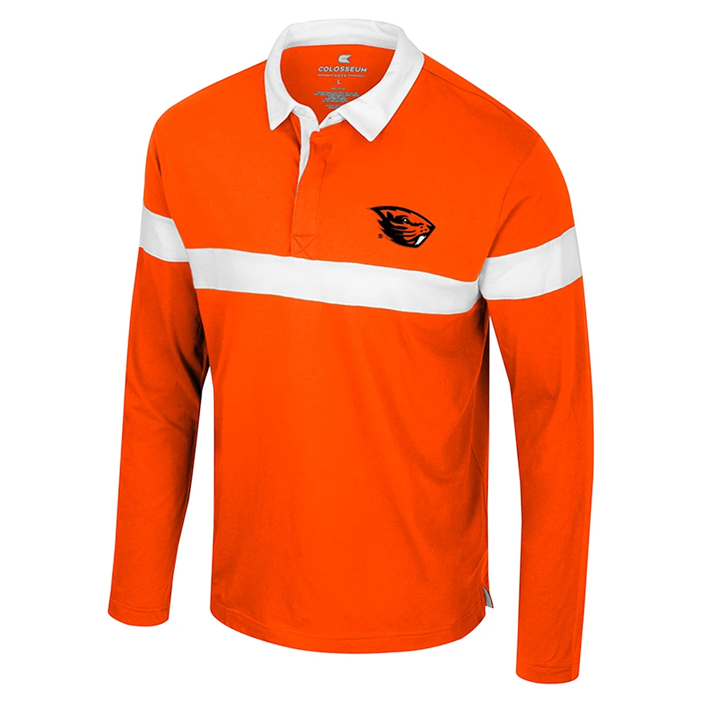 Men's Colosseum  Orange Oregon State Beavers Too Cool For School Long Sleeve Polo