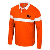 Men's Colosseum  Orange Oregon State Beavers Too Cool For School Long Sleeve Polo