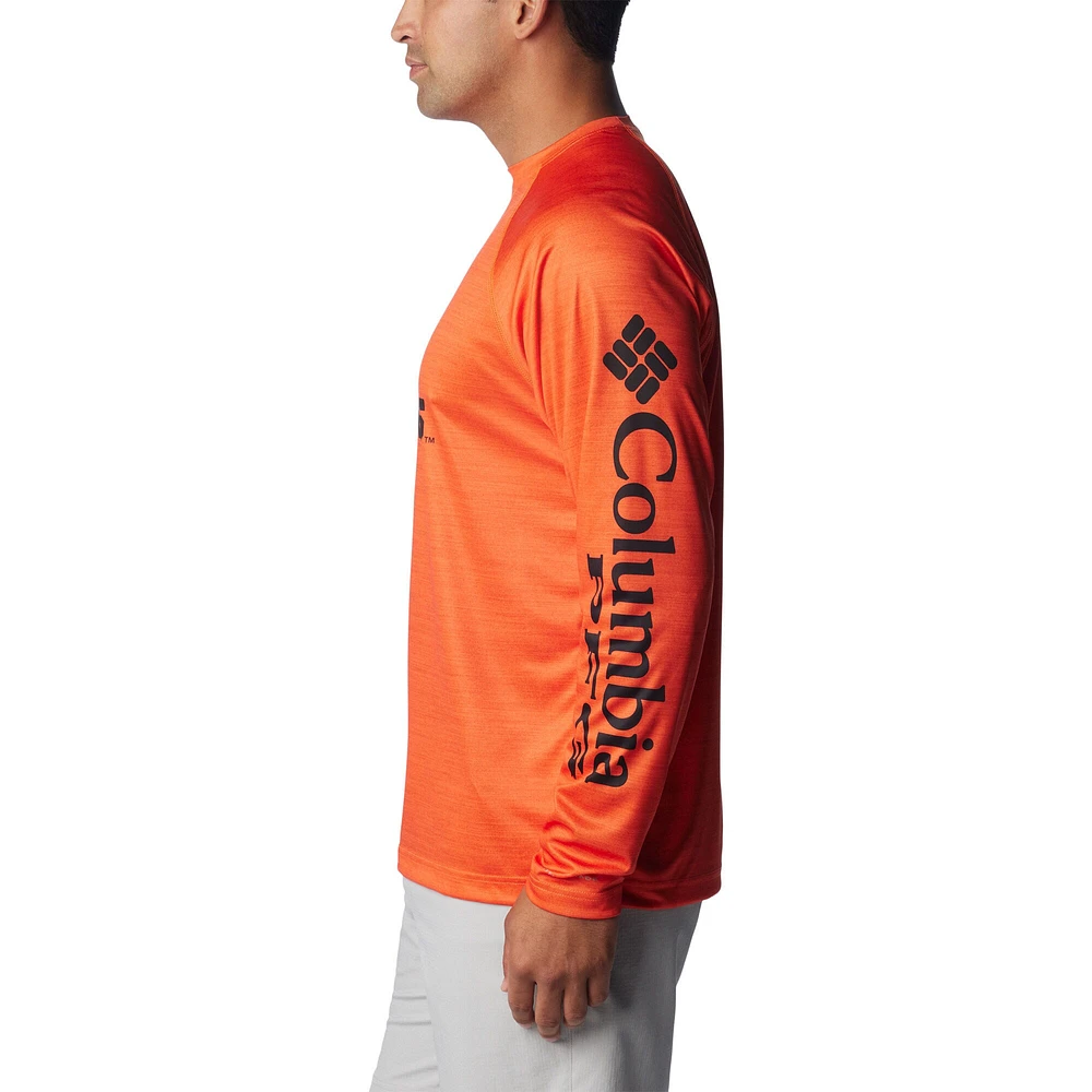 Men's Columbia  Orange Oregon State Beavers PFG Terminal Tackle Omni-Shade Raglan Long Sleeve T-Shirt
