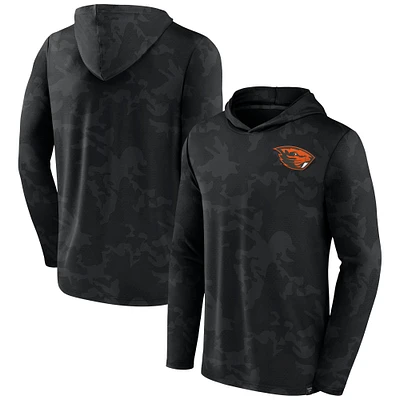 T-shirt à capuche camouflage manches longues noir Oregon State Beavers Fanatics pour hommes