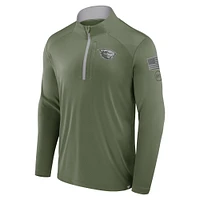 Men's Fanatics Olive Oregon State Beavers OHT Military Appreciation Defender Quarter-Zip Jacket