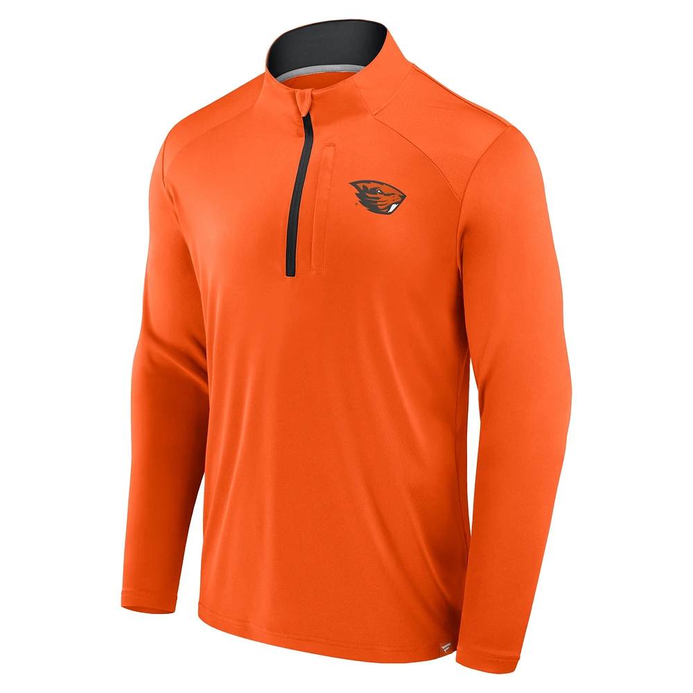 Men's Fanatics Orange Oregon State Beavers Fundamental Defender Quarter-Zip Jacket