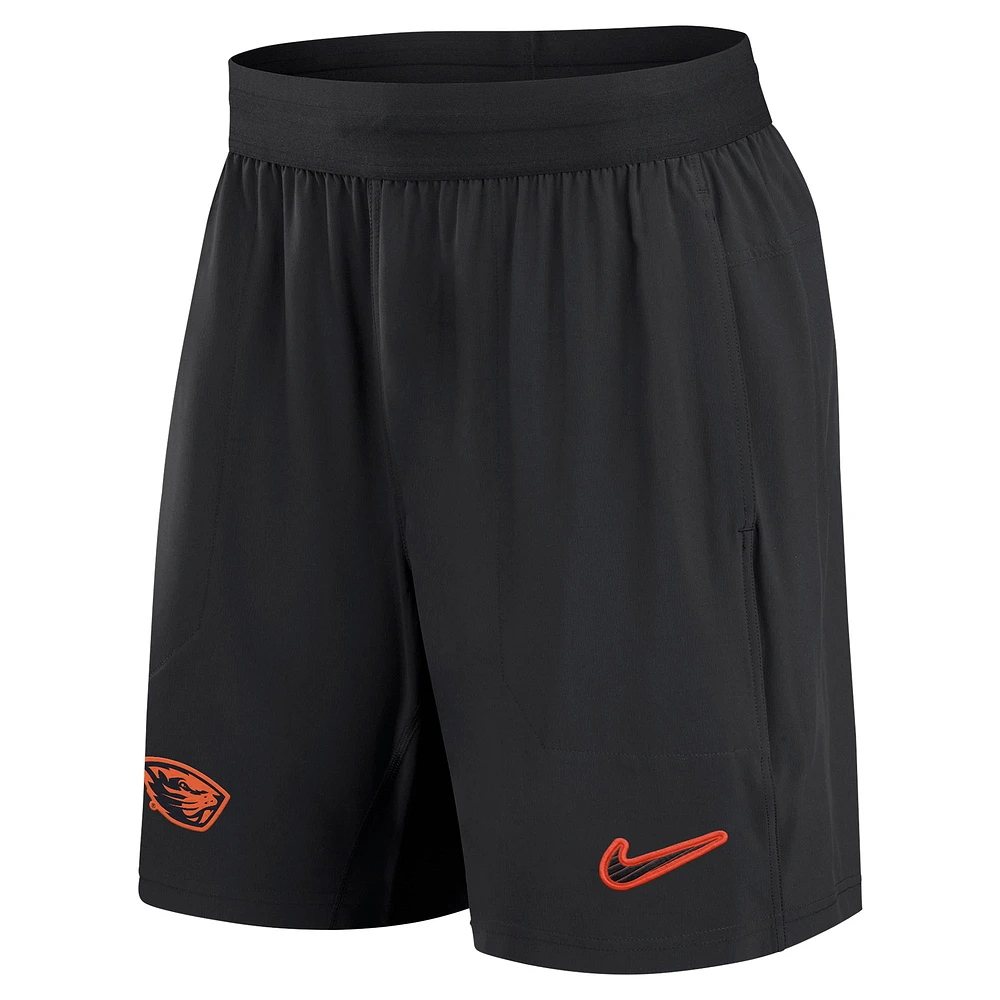 Men's Nike Black Oregon State Beavers 2024/25 Sideline Performance Woven Shorts