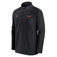 Men's Nike Black Oregon State Beavers 2024 Sideline Coach Quarter-Zip Hoodie Jacket