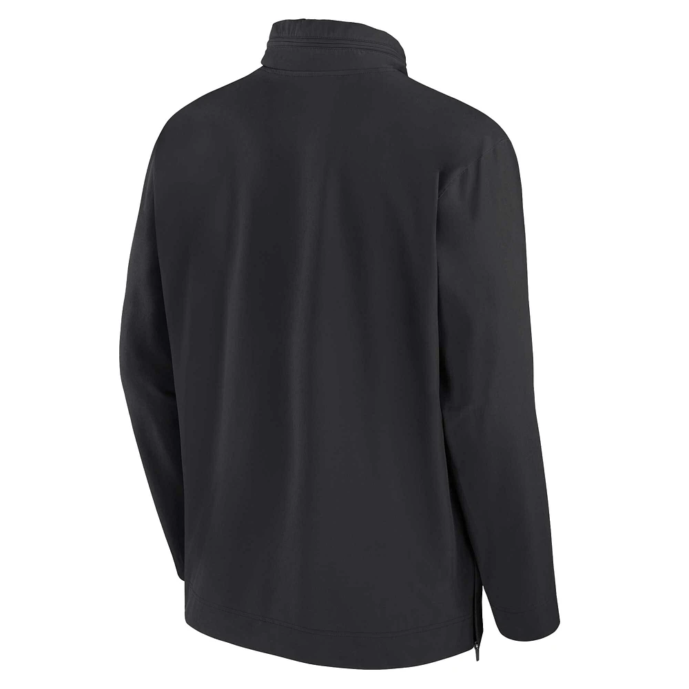 Men's Nike Black Oregon State Beavers 2024 Sideline Coach Quarter-Zip Hoodie Jacket