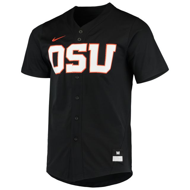 Maillot de baseball à boutons complets Nike pour hommes, réplique noire des Oregon State Beavers Vapor Untouchable Elite