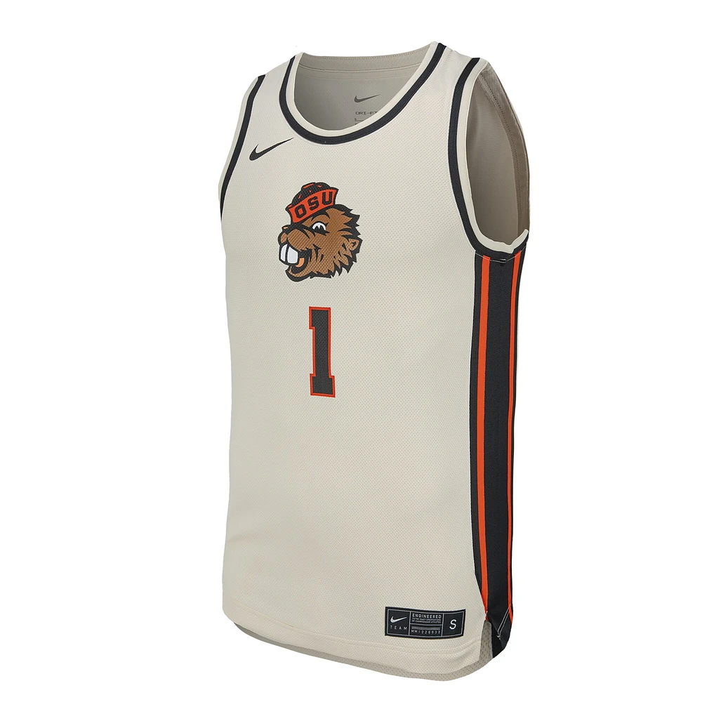 Men's Nike  Natural Oregon State Beavers Replica Basketball Jersey