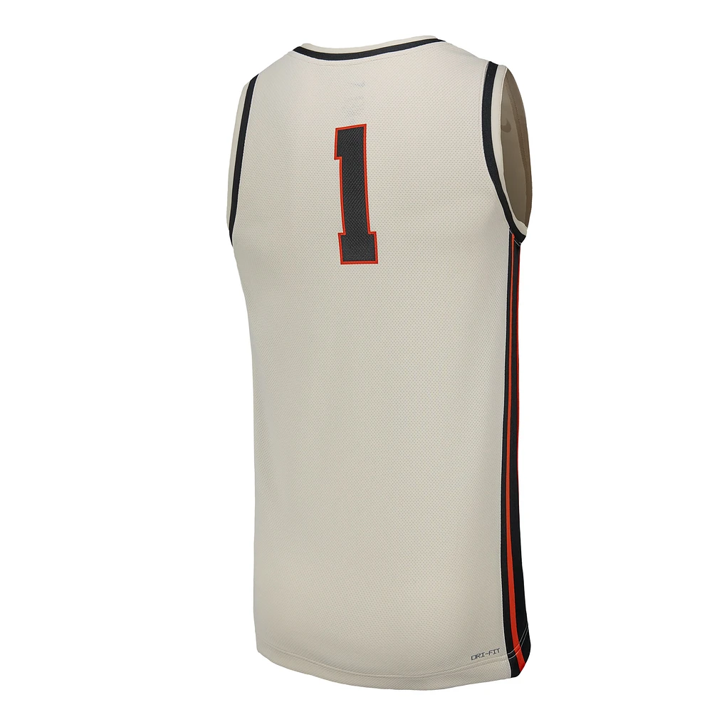 Men's Nike  Natural Oregon State Beavers Replica Basketball Jersey