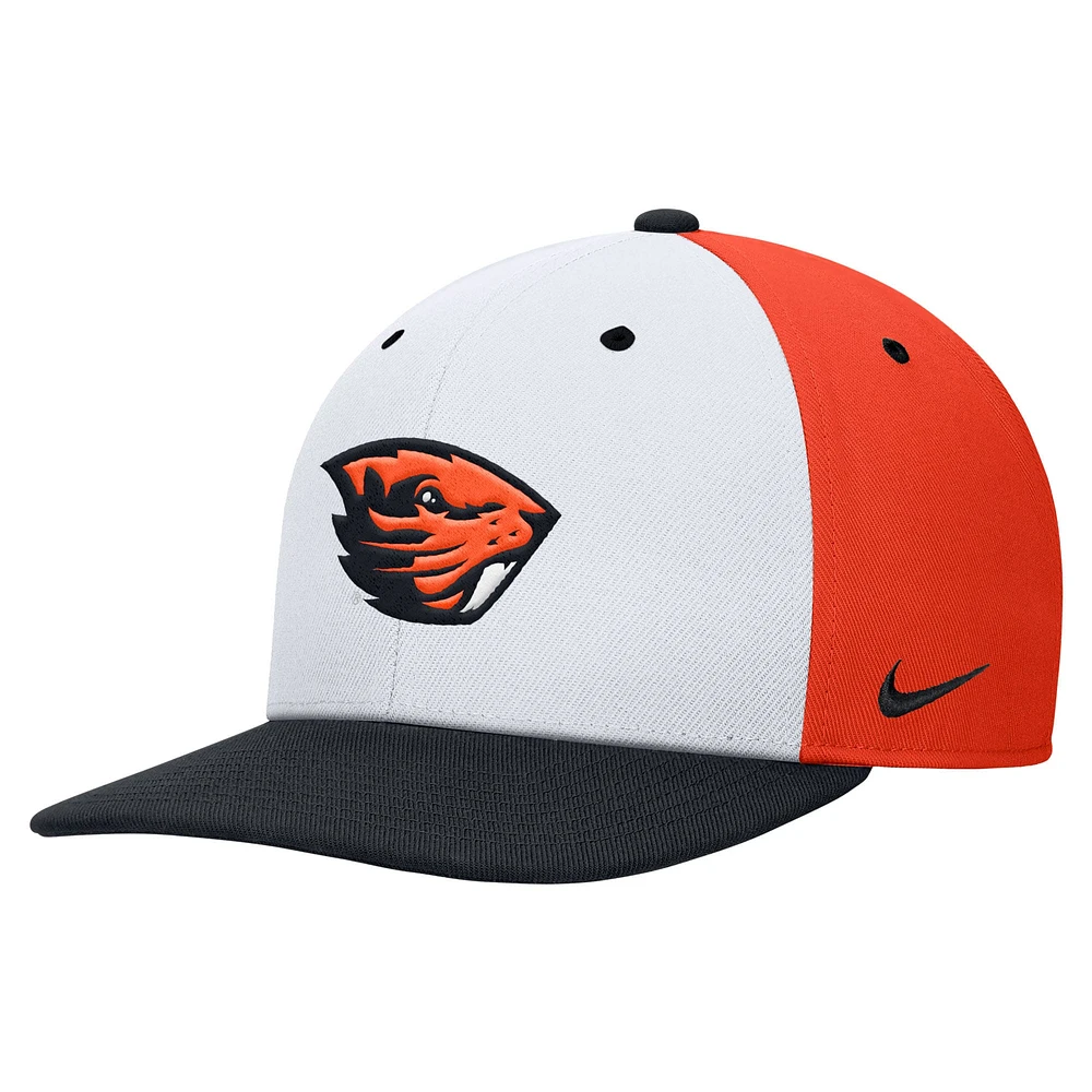 Men's Nike White/Orange Oregon State Beavers Pro Performance Snapback Hat
