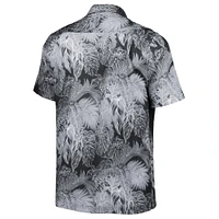 Men's Tommy Bahama Black Oregon State Beavers Coast Luminescent Frond Camp IslandZone Button-Up Shirt