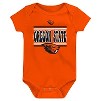 Newborn Black Oregon State Beavers Sunday Comics 3-Pack Bodysuit Set