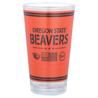 Castors de l’État de l’Oregon 16oz. Verre à pinte d’appréciation militaire OHT