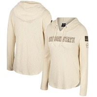 Women's Colosseum Cream Oregon State Beavers OHT Military Appreciation Casey Raglan Long Sleeve Hoodie T-Shirt