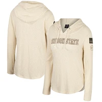 Women's Colosseum Cream Oregon State Beavers OHT Military Appreciation Casey Raglan Long Sleeve Hoodie T-Shirt