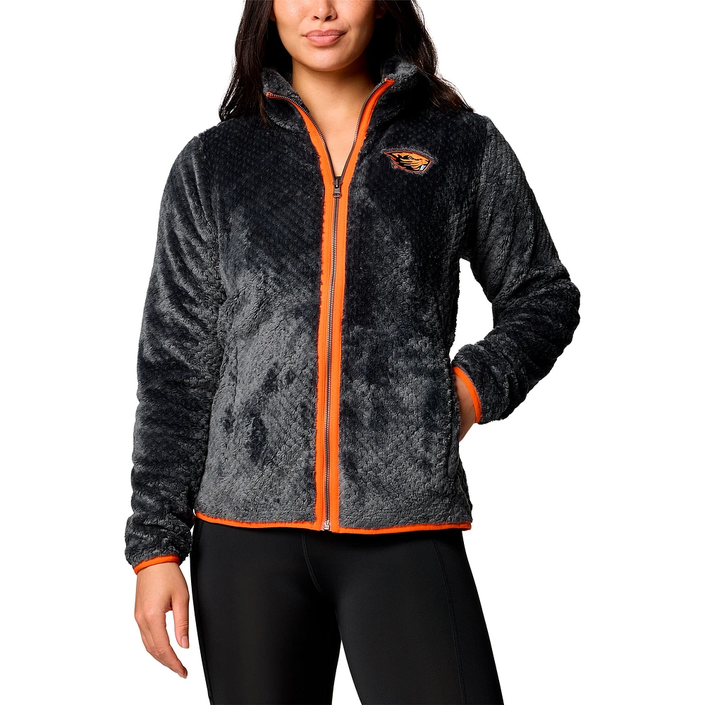 Women's Columbia Black Oregon State Beavers Fireside II Sherpa Full-Zip Jacket