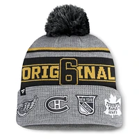 Men's Fanatics Gray Original 6 Lumberjack Cuffed Knit Hat with Pom
