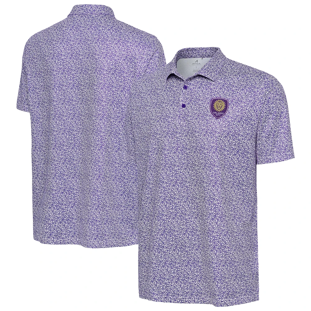 Men's Antigua  White Orlando City SC Field Ditsy Polo
