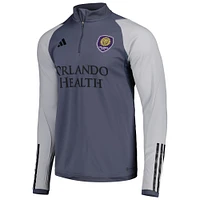 Men's adidas Gray Orlando City SC 2023 On-Field AEROREADY Quarter-Zip Training Top