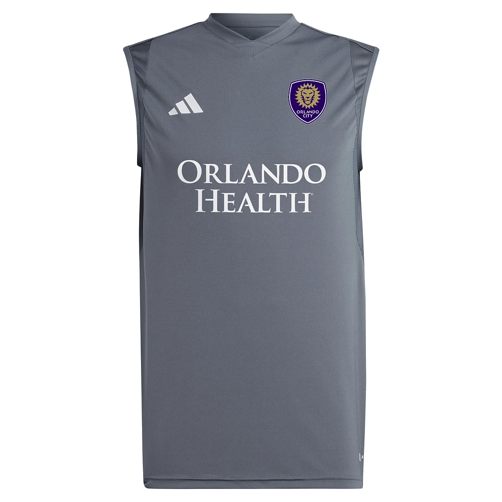 Maillot d'entraînement sans manches adidas Orlando City SC 2024 pour homme, gris