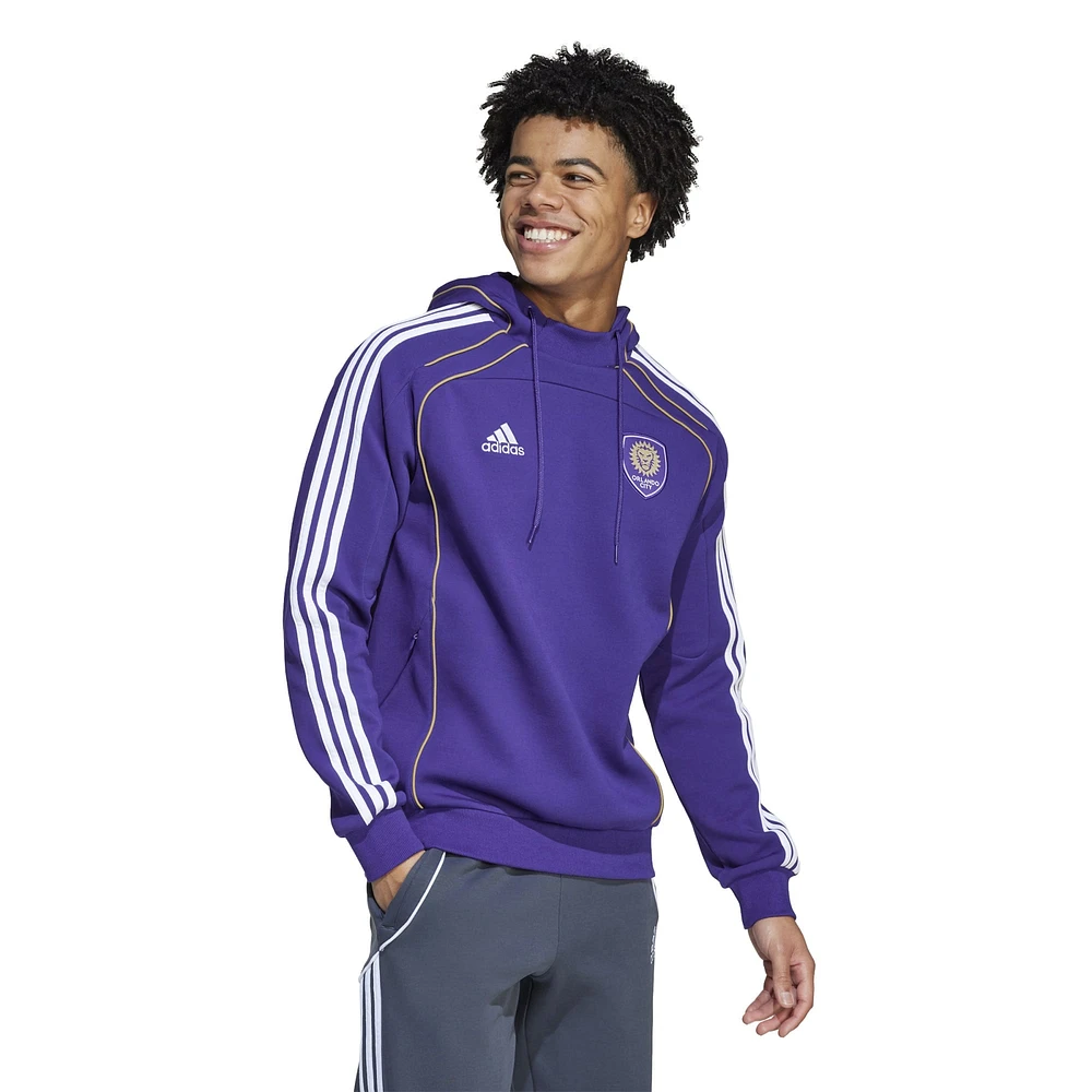 Men's adidas Purple Orlando City SC 2025 Travel Pullover Hoodie