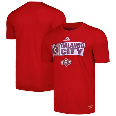 T-shirt adidas rouge Orlando City SC 2024 Jersey Hook AEROREADY pour homme