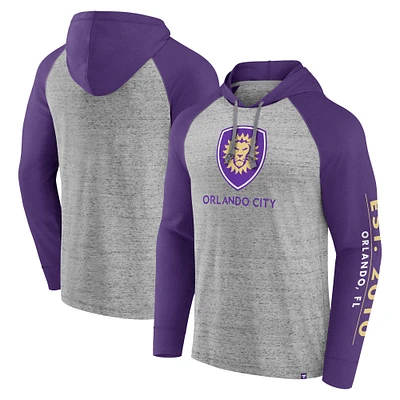 Sweat à capuche Fanatics Steel Orlando City SC Deflection Raglan pour hommes