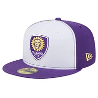 Men's New Era White/Purple Orlando City SC 2024 Kick Off Collection 59FIFTY Fitted Hat