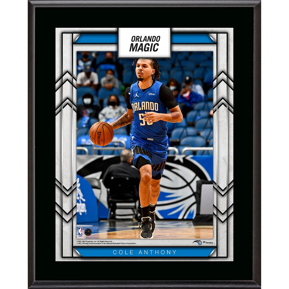 Plaque de joueur sublimée Cole Anthony Orlando Magic 10" x 13"