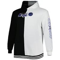 Men's Mitchell & Ness Black/White Orlando Magic Big Tall Hardwood Classics Split Pullover Hoodie