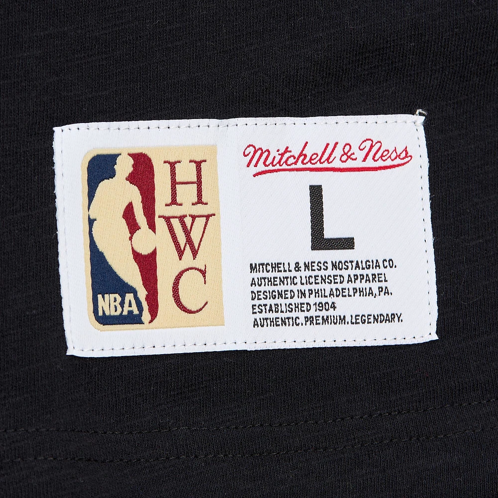 Men's Mitchell & Ness Black Orlando Magic Hardwood Classics Felt Applique Slub T-Shirt