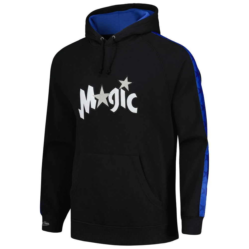 Men's Mitchell & Ness Black Orlando Magic Hardwood Classics Nights Raglan Pullover Hoodie