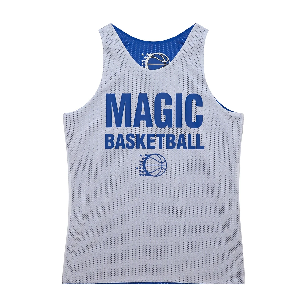 Men's Mitchell & Ness Blue/White Orlando Magic Hardwood Classics Reversible Mesh Practice Jersey