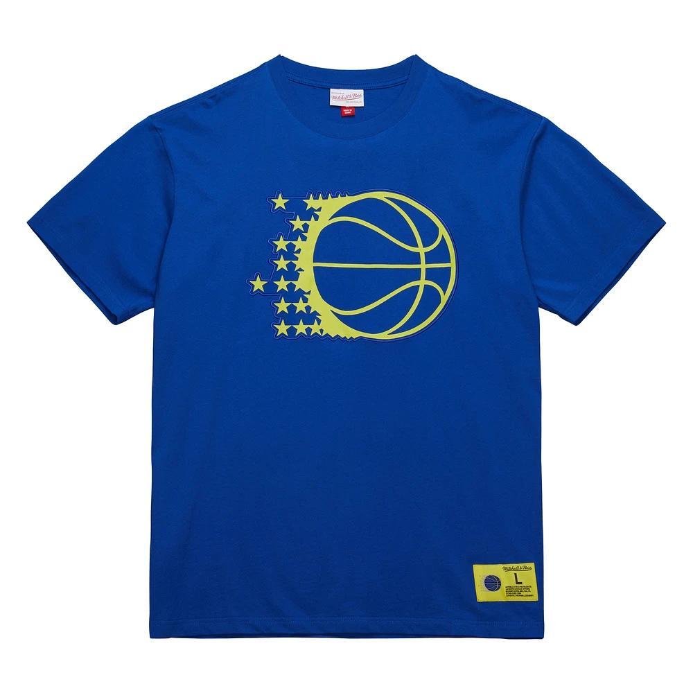 Men's Mitchell & Ness Blue Orlando Magic Hardwood Classics Neon Nights Premium T-Shirt