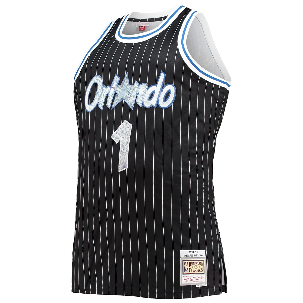 Men's Mitchell & Ness Penny Hardaway Black Orlando Magic Big Tall 1994/95 NBA 75th Anniversary Diamond Swingman Jersey