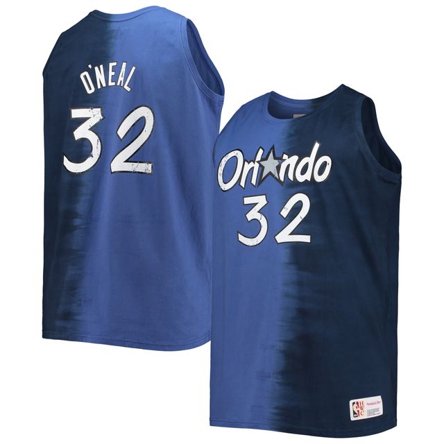 Débardeur pour homme Mitchell & Ness Shaquille O'Neal Bleu/Marine Orlando Magic Big Tall Profile Tie-Dye Player