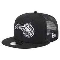 Men's New Era Black Orlando Magic 9FIFTY Snapback Trucker Hat