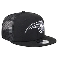 Men's New Era Black Orlando Magic 9FIFTY Snapback Trucker Hat