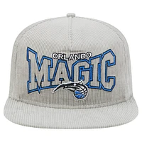Men's New Era Gray Orlando Magic Throwback Corduroy Golfer Snapback Hat