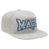 Men's New Era Gray Orlando Magic Throwback Corduroy Golfer Snapback Hat