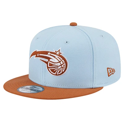 Men's New Era Light Blue/Brown Orlando Magic 2-Tone Color Pack 9FIFTY Snapback Hat