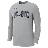 Men's Nike Silver Orlando Magic 2024/25 City Edition Essential Logo Long Sleeve T-Shirt