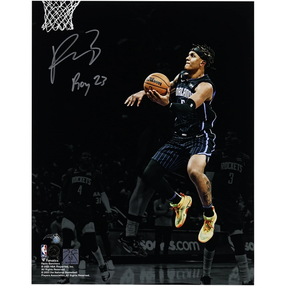 Photographie autographiée de 11"x 14" de Paolo Banchero, Orlando Magic, avec l'inscription "ROY 23"