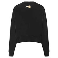 Women's Pro Standard  Black Orlando Magic Glam Cropped Pullover Sweatshirt