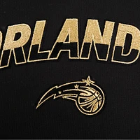 Women's Pro Standard  Black Orlando Magic Glam Cropped Pullover Sweatshirt