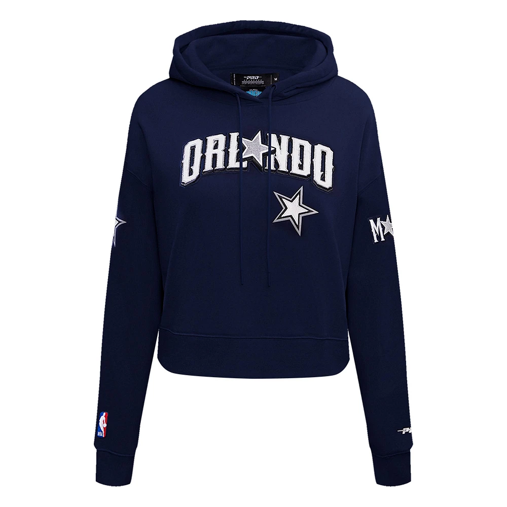 Women's Pro Standard Navy Orlando Magic 2023/24 City Edition Cropped Pullover Hoodie