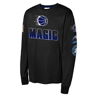 Youth Mitchell & Ness Black Orlando Magic  Hardwood Classics All Over Long Sleeve T-Shirt