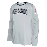 Youth Nike  Gray Orlando Magic 2024/25 City Edition Pregame Performance Long Sleeve Shooting T-Shirt